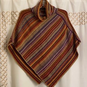 Multicolor Striped Women's Poncho